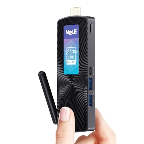 MeLE PCG02 Lüfterloser Mini PC Stick Celeron J4125(bis zu 2.7GHz) 8GB LPDDR4 128GB ROM Micro Computer 4 Kerne 4 Threads Kleiner Desktop mit Gigabit Ethernet, 4K HDMI von MeLE