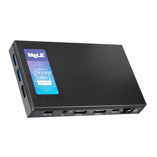 MeLE Quieter4C Lüfterloser Mini PC 12th Alder Lake N100 (bis zu 3.4GHz, 4C/4T) 16GB LPDDR4x 512GB Schreibtisch Kleiner Computer Win11 Pro 4K Dreifach-Display Alles in Einem USB-C WiFi 5 BT5.1 Ethernet von MeLE