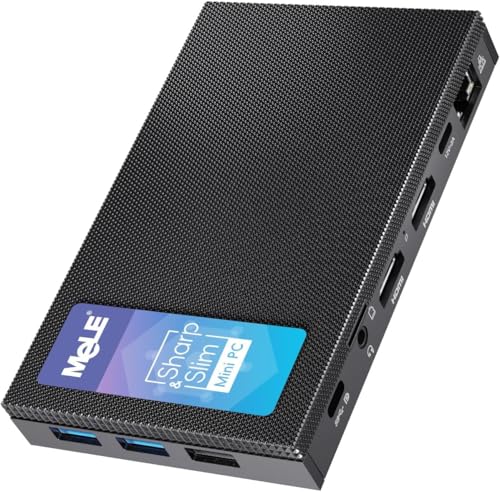 MeLE Quieter4C Mini-PC ohne Lüfter, N150 8 GB 128 GB, ohne Betriebssystem, kompatibel mit Linux Ubuntu Win11 Pro/Home, HDMI USB-C PD3.0 für IoT Industrial Office von MeLE