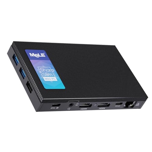MeLE Quieter4C Mini-PC ohne Lüfter N150 (bis zu 3,6 GHz, 4C/4T) 32 GB LPDDR4x 512 GB Speicher Micro Desktop-Computer Triple Display Dual HDMI für Heimkino/kommerziell/Büro von MeLE