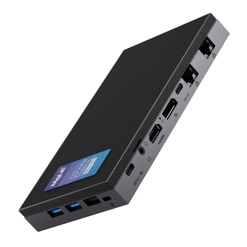 MeLE QuieterDL Lüfterloser Mini PC 2.5Gb Dual LAN Alder Lake N100(bis zu 3.4GHz) 8GB DDR4 256GB ROM Büro Mikro PC USB-C HDMI2.0+DP1.4 Desktop-Computer mit DREI Bildschirmen von MeLE