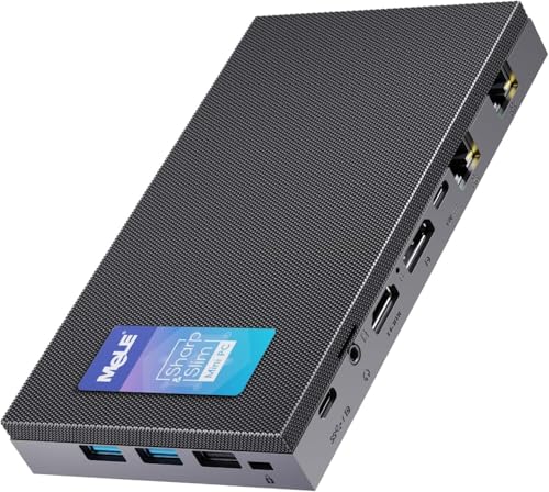 MeLE QuieterDL Mini PC, Dual LAN 2.5G, Mini Computer ohne Lüfter N100, 16 GB LPDDR4x 4266MHz, 512 GB Speicher, mit Windows 11 Pro, USB-C Multifunktional, Dreifachanzeige 4K von MeLE