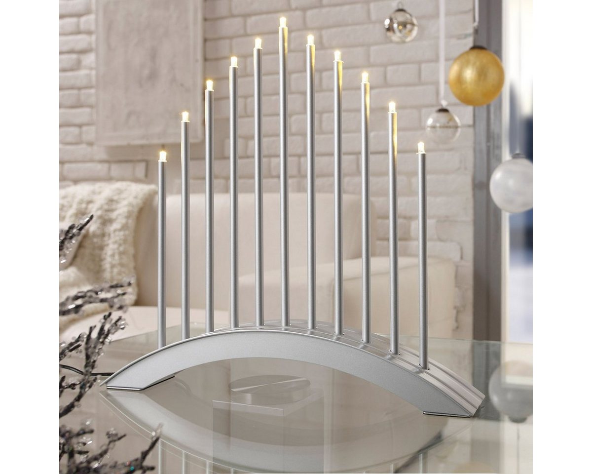 MeLiTec Fensterleuchter SL19-1, LED wechselbar, warmweiß, LED, Lichterbogen, Schwibbogen, Advent, Weihnachtsleuchter, Chrom, XMAS MeLiTec Fensterleuchter SL19-1, LED wechselbar, warmweiß, LED, Lichterbogen, Schwibbogen, Advent, Weihnachtsleuchter, Chrom, XMAS von MeLiTec