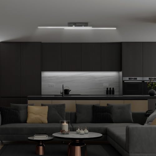 MeLiTec LED Deckenlampe D128 – RGB Farbwechsel, App & Fernbedienung, Alexa & Google Steuerung, dimmbar, moderne Smart Home Lampe, Wandlampe von MeLiTec