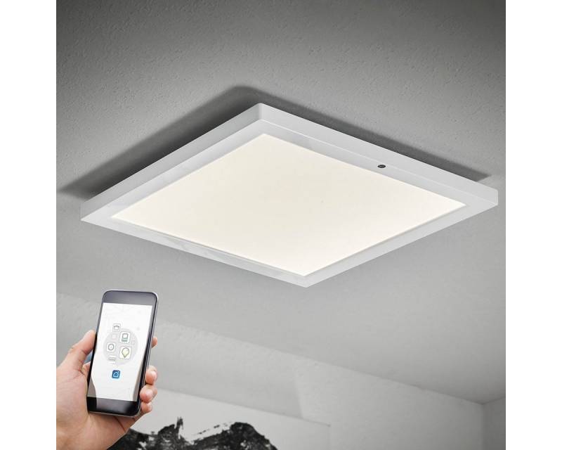 MeLiTec LED Deckenleuchte D115, LED fest integriert, Warmweiß bis kaltweiß, LED, Smart Home, Leuchte, Deckenleuchte, Wandlampe, Tuya, 30x30 cm, weiß von MeLiTec