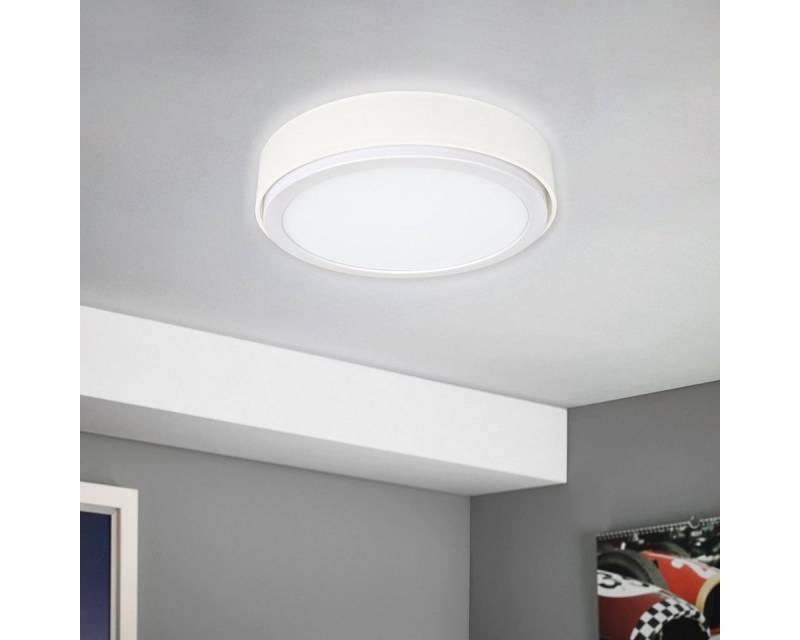 MeLiTec LED Deckenleuchte D85-1, warmweiß bis kaltweiß, LED, Wandleuchte, Deckenleuchte, Wandlampe mit Schirm, 900 Lumen, rund, weiß von MeLiTec