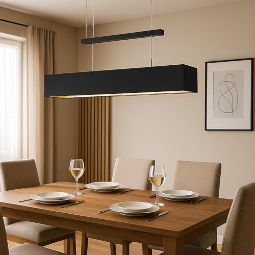MeLiTec LED-Pendelleuchte DP15, Pendellampe dimmbar, Decken-Lampe für Küche und Esszimmer, mit Memory-Funktion, höhenverstellbar, Anthrazit/Gold, einstellbare Lichtfarbe, 42x LED von MeLiTec
