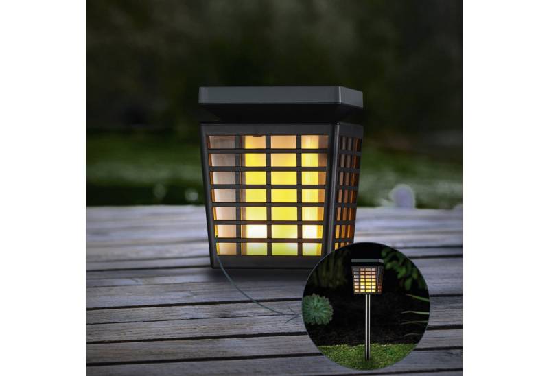 MeLiTec LED Solarleuchte Garten SO46, LED fest integriert, Kombi-Modell Flammeneffekt von MeLiTec
