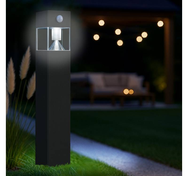 MeLiTec LED Solarleuchte Solar-Gartenleuchte SO32, aus Edelstahl, Tageslichtweiß, bis zu 8h Leuchtdauer, anthrazit oder matt gebürstet, eckig, LED von MeLiTec