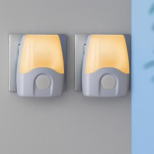 MeLiTec LED-Steckernachtlicht N16, im 2er-Set, einstellbare Lichtfarbe, Betrieb über Steckdose, weiß, für Kinder, Einschaltung bei Dämmerung oder Dauerlicht von MeLiTec