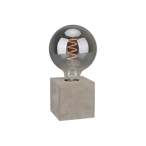 MeLiTec Sockel LED Tischleuchte Würfel mit Leuchtmittel Form Eckig, mit Filament Leuchtmittel, Oberfläche Beton von MeLiTec