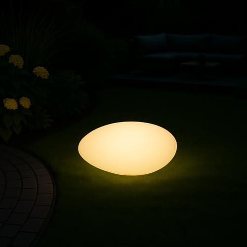 MeLiTec Solarlampe - mehrfarbige Bodenbeleuchtung für Garten, Balkon & Terrasse - Solar-Boden-Leuchte mit Farbwechsel - bis 8h Leuchtdauer - inkl. Akku - aus Kunststoff Form Stein von MeLiTec