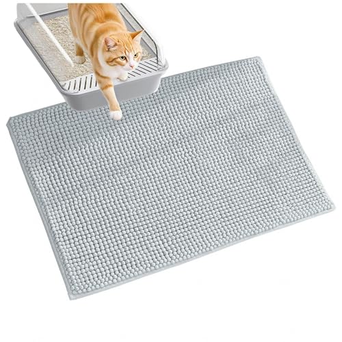 Katzenklo Matte 60x150cm, Katzenklo Matte Groß XXL Weich Saugfähige Katzenstreu Auffangmatte Leicht Zu Reinigen,lightgray von MeLtor