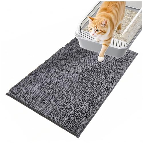MeLtor Katzenmatte Katzenklo 60x150cm, Katzen Teppich Weich Saugfähige Matte Katzenklo Unterleger rutschfeste,Darkgray MeLtor Katzenmatte Katzenklo 60x150cm, Katzen Teppich Weich Saugfähige Matte Katzenklo Unterleger rutschfeste,Darkgray von MeLtor