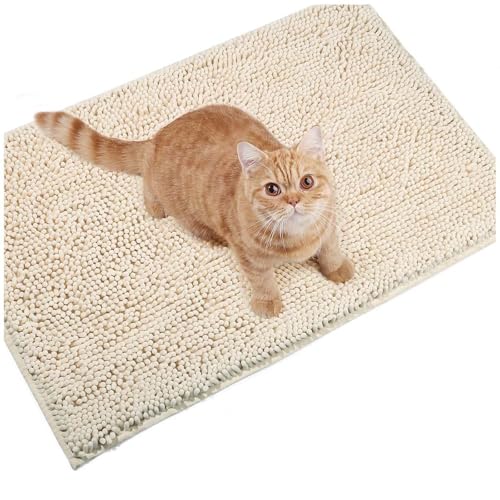 MeLtor Katzenstreu Matte 60x90cm, Katzen Teppich Sanft Zu Katzenpfoten Katzenteppich Rutschfeste von MeLtor