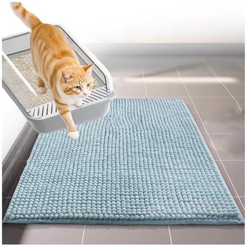 MeLtor Katzenstreu Matte 60x90cm, Katzenklo Teppich Sanft Zu Katzenpfoten Katzenklo Unterlage Groß Leicht Zu Reinigen von MeLtor