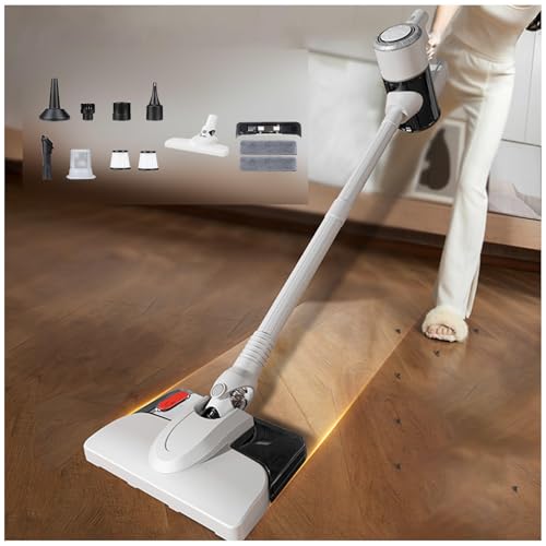 MeLtor Saugwischer Akku mit 1,5L Staubbecher, Wischstaubsauger 5-in-1 Akku-Handstaubsauger für Teppich Hartböden Vorhang Haustierhaare,White von MeLtor
