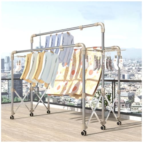 MeLtor Wäscheständer Klappbar mit Rollen, Platzsparender, Wäscheständer Ausziehbar XXL mit Sockenhalter Kleiderständer Klappbar für Kleidung und Handtücher Geeignet,220cm MeLtor Wäscheständer Klappbar mit Rollen, Platzsparender, Wäscheständer Ausziehbar XXL mit Sockenhalter Kleiderständer Klappbar für Kleidung und Handtücher Geeignet,220cm von MeLtor