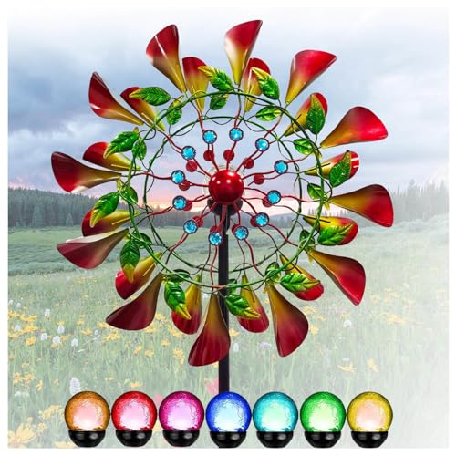 Solar WindmüHle Garten XXL 210 cm Windrad Garten Metall Gross XXL mit solarbetriebene Glaskugel Wetterfestes Gartendeko Solar WindmüHle Garten XXL 210 cm Windrad Garten Metall Gross XXL mit solarbetriebene Glaskugel Wetterfestes Gartendeko von MeLtor