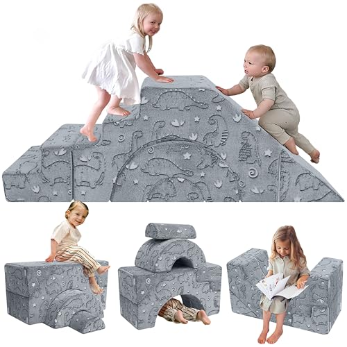 MeMoreCool Kindersofa Spielsofa, Modulares Schaumstoff Bausteine-Sofa, Baby-Schlafsofa zum Klettern und Krabbeln, Softbausteine für Kinderzimmer oder Spielzimmer, Mini Sofa mit Rutsche und Treppe von MeMoreCool