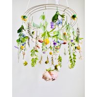 Wilde Blume Baby Mobile, Blumen Kinderzimmer Hängen Wald Krippe Dekor, Benutzerdefinierte Farboption von MeMyMemories