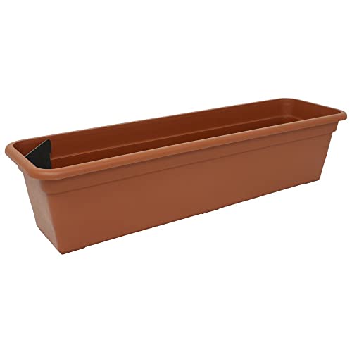 MePla Balkonkasten Balcony mit Wasserspeicher 60 cm Terracotta, wetterfestes Pflanzkasten aus UV-beständigem Kunststoff von MePla