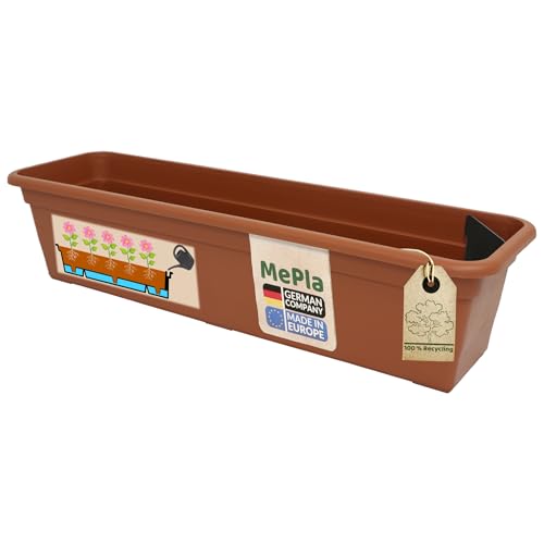 MePla Balkonkasten Balcony mit Wasserspeicher 80 cm Terracotta, wetterfestes Pflanzkasten aus UV-beständigem Kunststoff MePla Balkonkasten Balcony mit Wasserspeicher 80 cm Terracotta, wetterfestes Pflanzkasten aus UV-beständigem Kunststoff von MePla