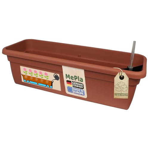 MePla - Balkonkasten XXL mit Wasserspeicher 100 cm Terracotta, wetterfestes Pflanzkasten aus UV-beständigem Kunststoff MePla - Balkonkasten XXL mit Wasserspeicher 100 cm Terracotta, wetterfestes Pflanzkasten aus UV-beständigem Kunststoff von MePla
