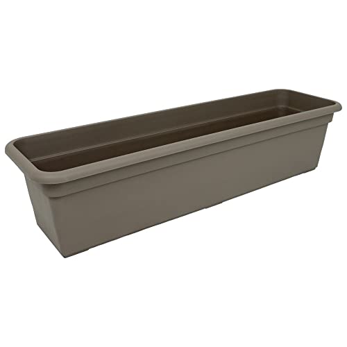 MePla Blumenkasten Balcony Standard Länge 40 cm, Breite 16,7 cm, Taupe, wetterfest aus UV-beständigem Kunststoff von MePla