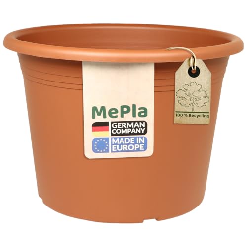MePla Blumentopf Cilindro - runder Pflanzkübel - wetterfestes Pflanzgefäß - UV-beständiger Blumenkübel - Pflanzentopf - Kübel - Ø 60 - Terracotta von MePla