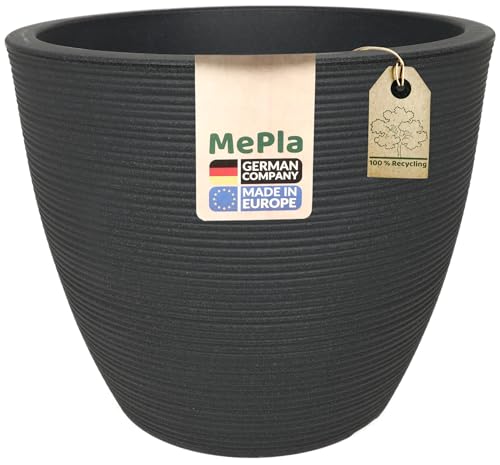 MePla Blumentopf Milano - runder Pflanzkübel - wetterfestes Pflanzgefäß - UV-beständiger Blumenkübel - Pflanzentopf - Kübel - ø33 - anthrazit MePla Blumentopf Milano - runder Pflanzkübel - wetterfestes Pflanzgefäß - UV-beständiger Blumenkübel - Pflanzentopf - Kübel - ø33 - anthrazit von MePla