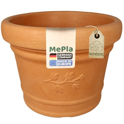 MePla Blumentopf Palermo - runder Pflanzkübel - wetterfestes Pflanzgefäß - UV-beständiger Blumenkübel - Pflanzentopf - Kübel - ø45 - Terra von MePla