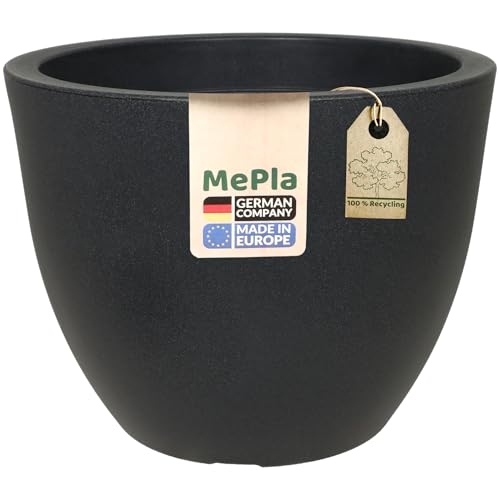 MePla Blumentopf Siena - runder Pflanzkübel - wetterfestes Pflanzgefäß - UV-beständiger Blumenkübel - Pflanzentopf - Kübel - ø50 - anthrazit von MePla