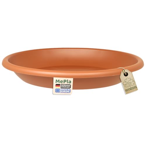 MePla Blumentopf-Untersetzer für Pflanzkübel Cilindro - runder Kunststoff-Unterteller - wetterfestes Pflanzgefäß - UV-beständig - Ø 39 cm (Innen: ø 28,5 cm) - Terracotta von MePla