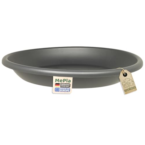 MePla Blumentopf-Untersetzer für Pflanzkübel Cilindro - runder Kunststoff-Unterteller - wetterfestes Pflanzgefäß - UV-beständig - Ø 49 cm (Innen: ø 35,5 cm) - Anthrazit von MePla