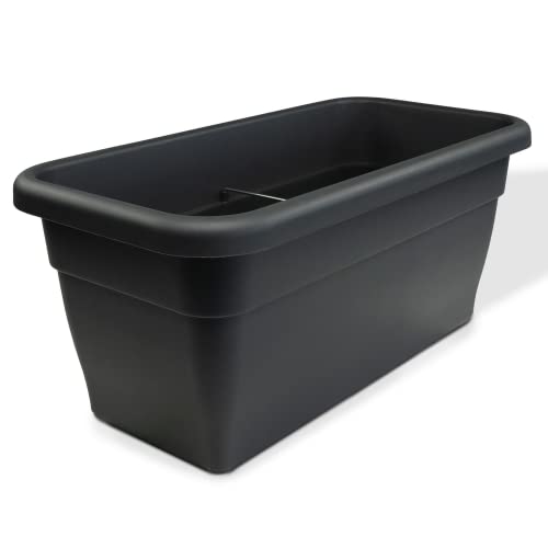 MePla Blumentrog - länglicher Blumentopf - wetterfestes Pflanzgefäß - UV-beständiger Blumenkübel - Pflanzentopf - Pflanzen-Trog - 80x39 cm (Innen: 72x33 cm) - Anthrazit von MePla
