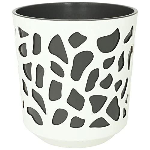 MePla - Übertopf Duet - wetterfestes Pflanzgefäß - UV-beständiger Blumenkübel - Pflanzentopf - Kübel - ø19,5 cm - Creme/anthrazit MePla - Übertopf Duet - wetterfestes Pflanzgefäß - UV-beständiger Blumenkübel - Pflanzentopf - Kübel - ø19,5 cm - Creme/anthrazit von MePla