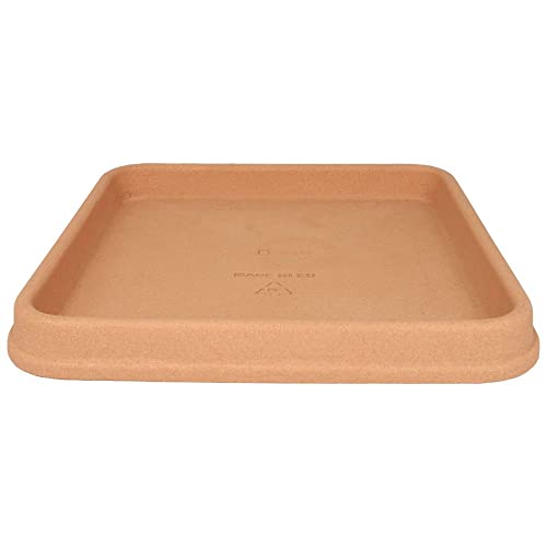 MePla Untersetzer Venezia - quadratischer Untersetzer - wetterfest - UV-beständiger Blumenuntersetzer - 27x27 cm (Innen: 22,5x22,5 cm) - Terra von MePla