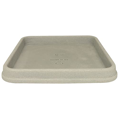MePla Untersetzer Venezia - quadratischer Untersetzer - wetterfest - UV-beständiger Blumenuntersetzer - 58x58 cm (Innen: 51x51 cm) - grau von MePla