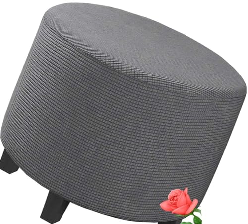 MeRcri Hockerbezug Rund 50 60 80 90 cm Ottoman Cover Ottomane Schonbezug Hocker Hussen für Fußhocker Stretch Ottomane Abdeckung Hocker Protector Hockerabdeckung (Color : 0012, Size : 50 cm) von MeRcri