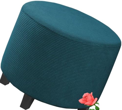 MeRcri Hockerbezug Rund 50 60 80 90 cm Ottoman Cover Ottomane Schonbezug Hocker Hussen für Fußhocker Stretch Ottomane Abdeckung Hocker Protector Hockerabdeckung (Color : 0013, Size : 55 cm) von MeRcri