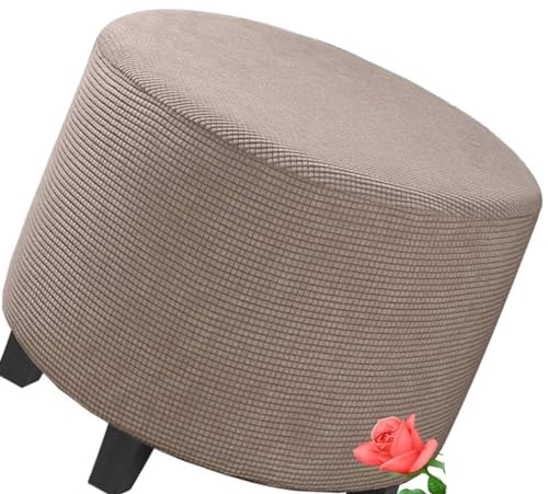 MeRcri Hockerbezug Rund 50 60 80 90 cm Ottoman Cover Ottomane Schonbezug Hocker Hussen für Fußhocker Stretch Ottomane Abdeckung Hocker Protector Hockerabdeckung (Color : 003, Size : 60 cm) von MeRcri