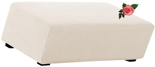 MeRcri Hockerbezug rechteckig Samt Jacquard Husse Überzug Bezug für Ottomane Fußbank Stretch bezug hocker Bezug für Ottomane (Color : #12, Size : 95x70-85cm) von MeRcri