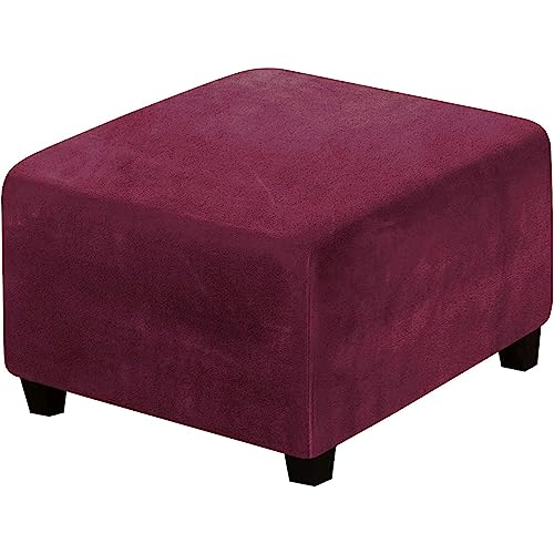 MeRcri Ottomane Bezug Quadratisch Ottomane Hockerbezug Schonbezug Ottoman Protector Cover üBerzug Hocker Bezug Samt Elastisch Husse füR Sofa FußBank (Color : #7, Size : 1PC_43-56CM/17-22IN) von MeRcri