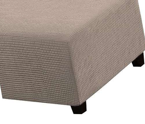 MeRcri Ottomane Bezug Viereckig 40x40/80x80cm Grau/Beige Dicker Stretch-Hockerbezug Jacquard-Schonbezüge mit Elastischer Unterseite Maschinenwaschbar (Color : #12, Size : XL) von MeRcri