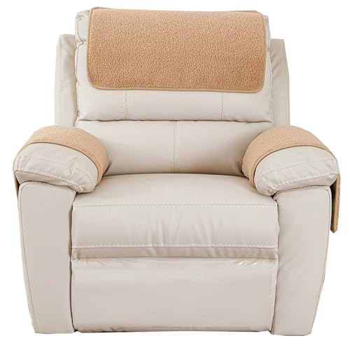 MeRcri Sesselschoner für Relaxsessel,Samt Sofabezug Relaxsessel mit Taschen Sesselauflage Sesselüberwurf, Sesselschutz für Haustieren Bezüge (Color : #Camel, Size : 1 Sitzplatz) von MeRcri