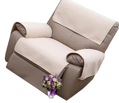 MeRcri Sofa Abdeckung Für Ledercouch, rutschfeste Sofa Cover, Couch überwurf Für Haustiere, Sofa Möbel Protector Verkauft in stück,Beige (Color : #Fibre Beige, Size : 55x55cm/2PCS) von MeRcri