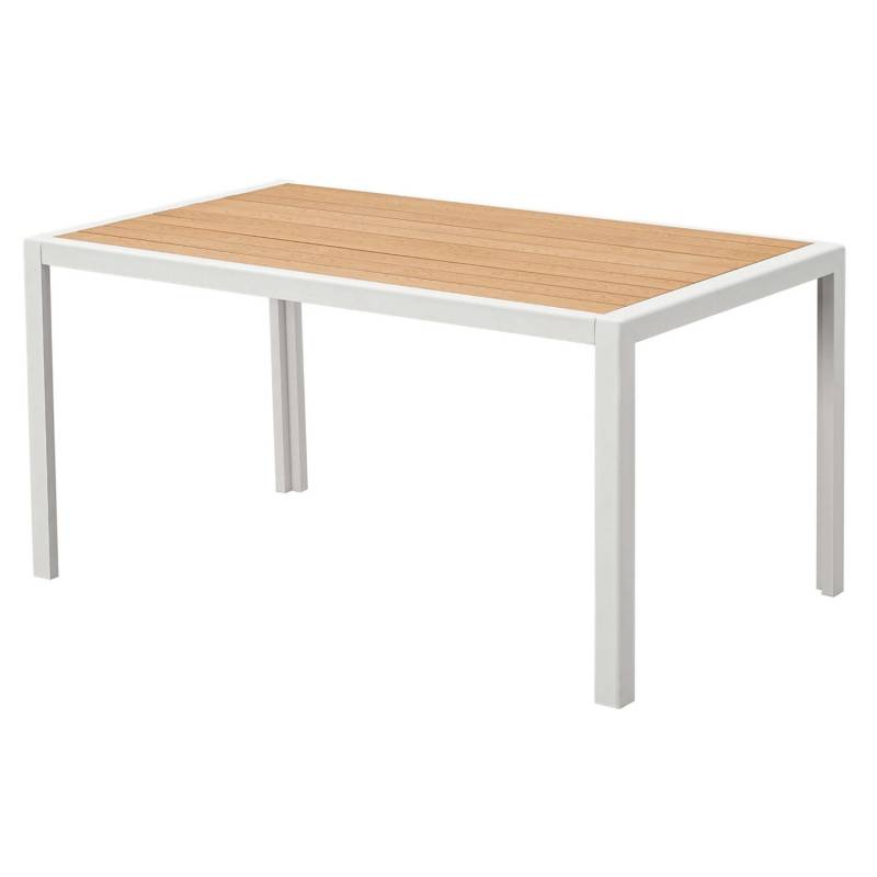 MeXo Aluminium Esstisch Gartentisch Polywood Tischplatte Wetterfest Weiß MeXo Aluminium Esstisch Gartentisch Polywood Tischplatte Wetterfest Weiß von MeXo