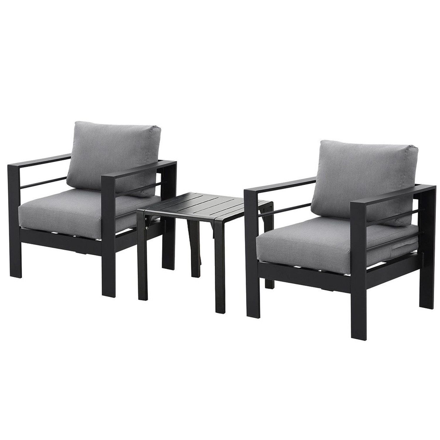 MeXo Bistroset mit Balkontisch Gartenmöbel 2er Set Kleiner Balkon Schwarz von MeXo