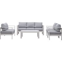 Gartenlounge-Set (Gletscherbach) für 6-7 Personen, Rahmen aus Aluminium Indoor Outdoor (Weiß) von MeXo